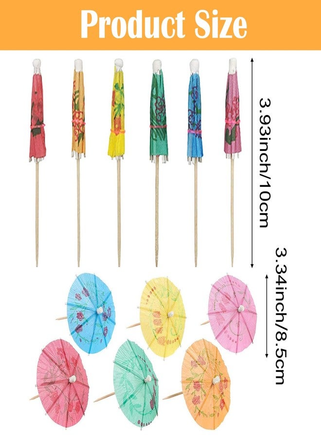 DNY Cocktail Umbrellas for Drinks Party Decoration 50 pcs | Colorful Designer Paper Mocktail Sticks | Tropical Hawaiian Toothpick - Image 2